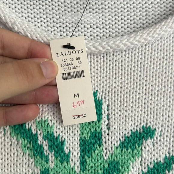 Talbots Pineapple Open Neck Pullover Size M NWT - Picture 4 of 6